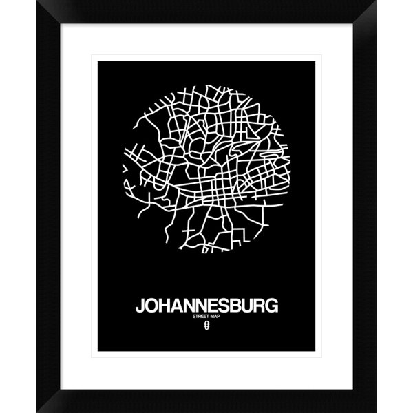Naxart Johannesburg Street Map Black Picture Frame Graphic Art Wayfair